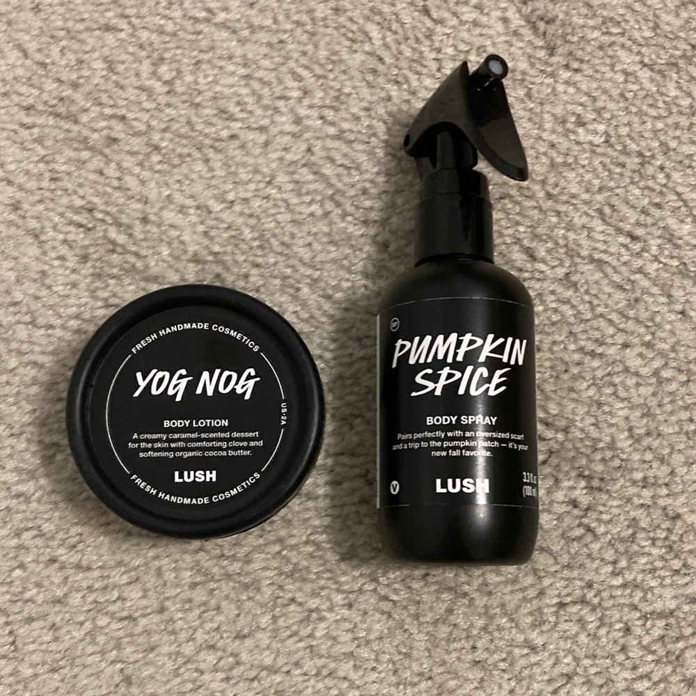 Lush Yog Nog Body Lotion and Pumpkin Spice Body Spray